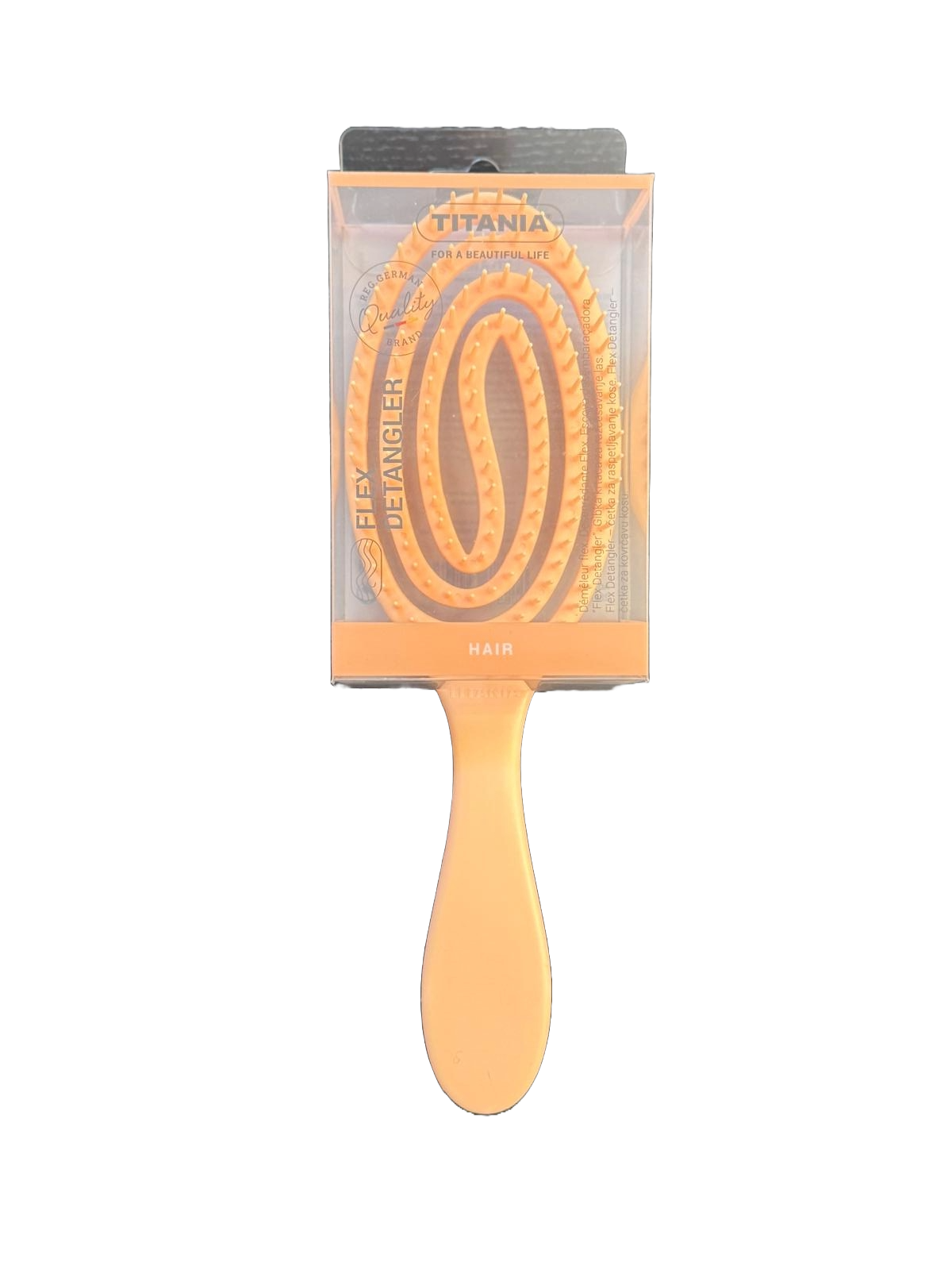 Titania_Flex_Detangler_Bürste aus Kunststoff-_Oval_-_Apricot
